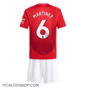 Manchester United Lisandro Martinez #6 Prima Maglia Bambino 2024-25 Manica Corta (+ Pantaloni corti)